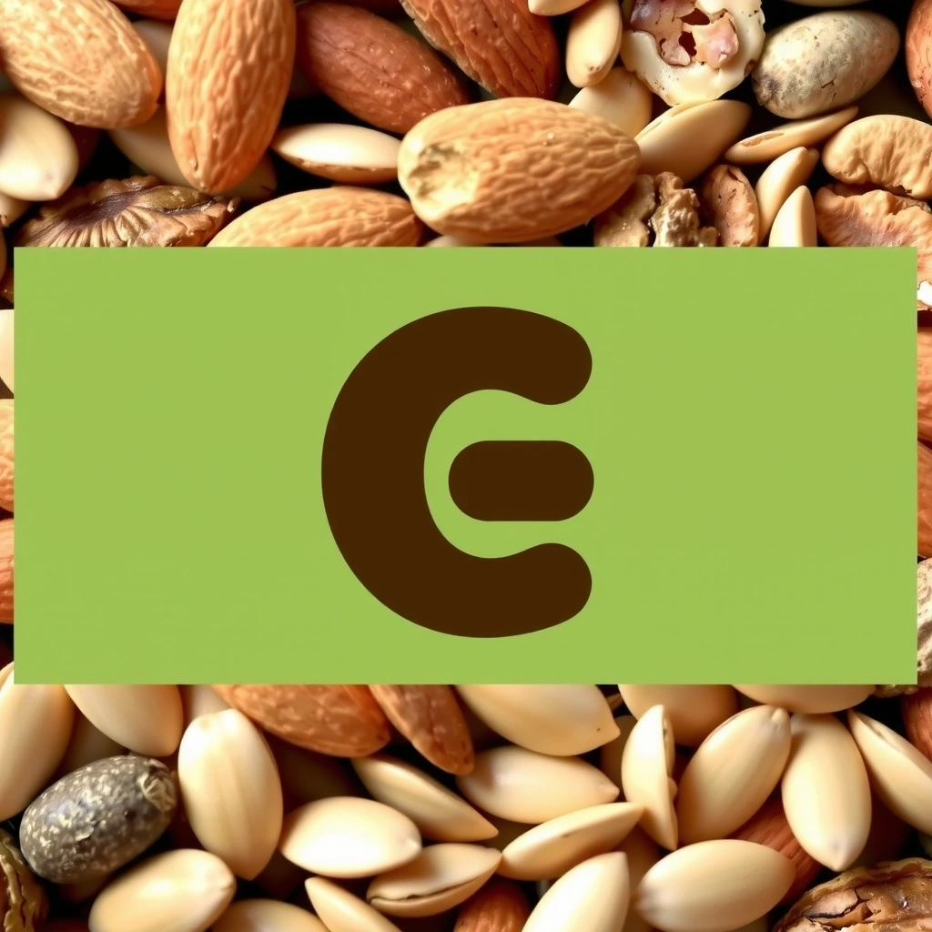 Variedad de frutos secos y semillas, ricos en Vitamina E.